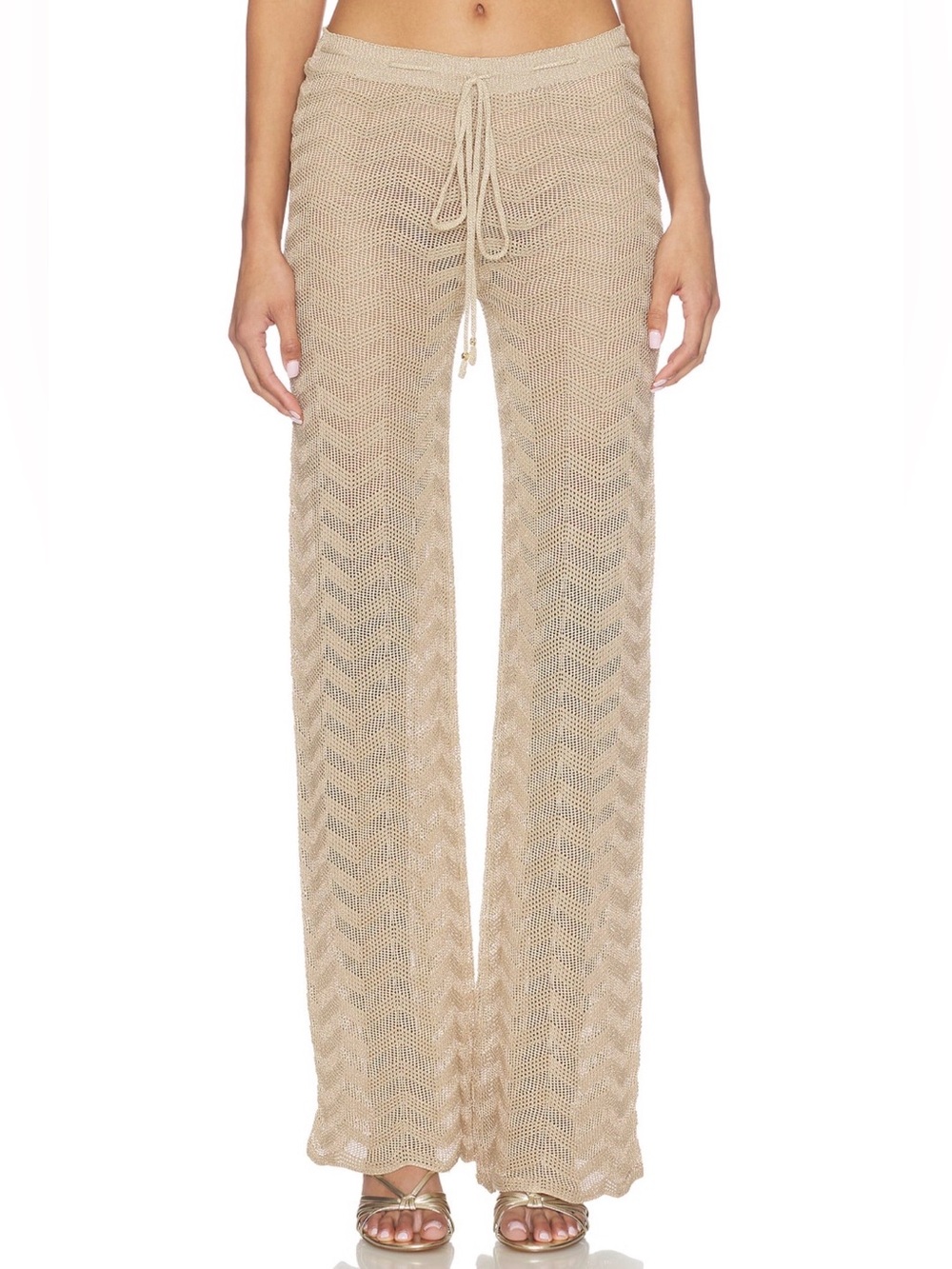 BANANHOT BIA PANTS IN SAND GOLD, SIZE SMALL